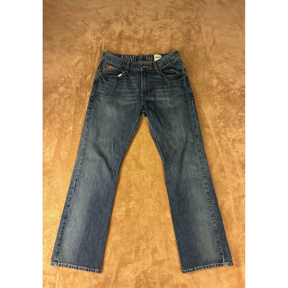 Ariat Mens Jeans 33/34 Med Blue M4 Low Rise Bootcut Cotton Cowboy Core Western